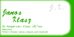 janos klasz business card